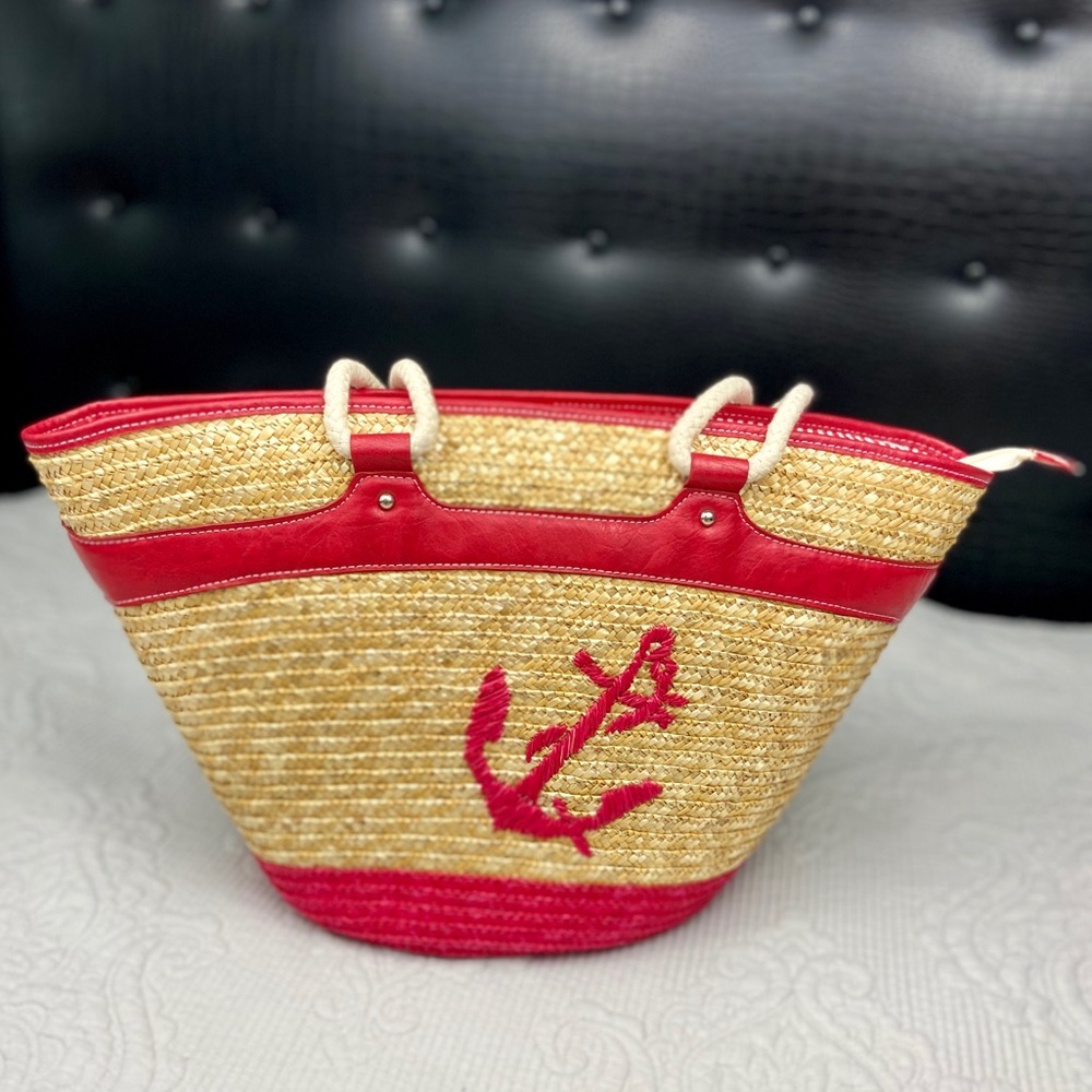 Straw Studios Nautical Wheatstraw tote